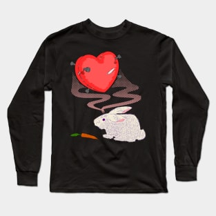 Stitched Heart And Rabbit Long Sleeve T-Shirt